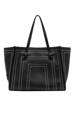 Black maxi grain leather shopping bag GIANNI CHIARINI | BS11720TKLCNC232